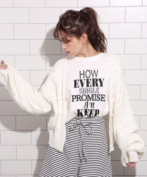 one after another NICE CLAUP(ワンアフターアナザーナイスクラップ)の「ポコポコカーディガン(カーディガン/ボレロ・レディース・オフホワイト/ブラック/レッド/ライトグレー・FREE)」の15枚目の写真