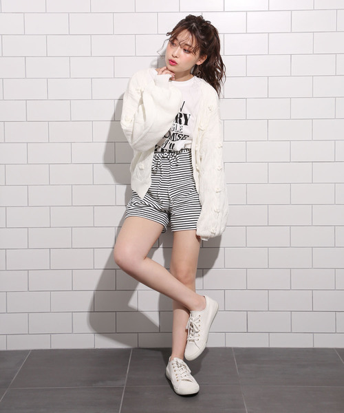 one after another NICE CLAUP(ワンアフターアナザーナイスクラップ)の「ポコポコカーディガン(カーディガン/ボレロ・レディース・オフホワイト/ブラック/レッド/ライトグレー・FREE)」の17枚目の写真