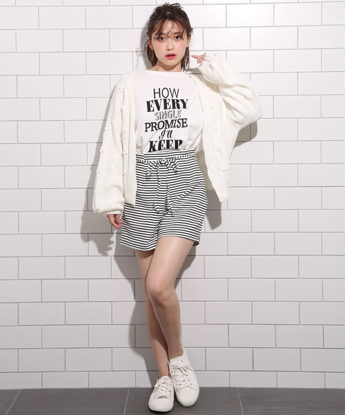 one after another NICE CLAUP(ワンアフターアナザーナイスクラップ)の「ポコポコカーディガン(カーディガン/ボレロ・レディース・オフホワイト/ブラック/レッド/ライトグレー・FREE)」の18枚目の写真