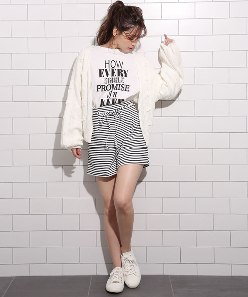 one after another NICE CLAUP(ワンアフターアナザーナイスクラップ)の「ポコポコカーディガン(カーディガン/ボレロ・レディース・オフホワイト/ブラック/レッド/ライトグレー・FREE)」の19枚目の写真