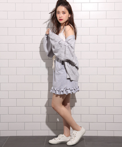 one after another NICE CLAUP(ワンアフターアナザーナイスクラップ)の「ポコポコカーディガン(カーディガン/ボレロ・レディース・オフホワイト/ブラック/レッド/ライトグレー・FREE)」の21枚目の写真