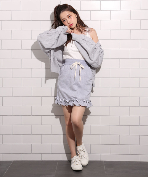 one after another NICE CLAUP(ワンアフターアナザーナイスクラップ)の「ポコポコカーディガン(カーディガン/ボレロ・レディース・オフホワイト/ブラック/レッド/ライトグレー・FREE)」の22枚目の写真