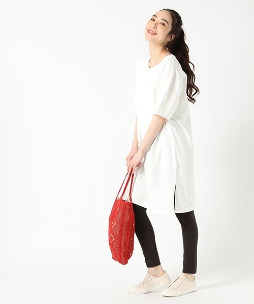 studio CLIP（スタディオクリップ）の「お花編みカラーバッグ（トートバッグ・レディース・ブラック/レッド/オフホワイト/イエロー/パープル/グリーン・FREE）」の20枚目の写真