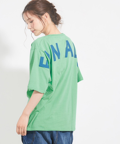 CUBE SUGAR(キューブシュガー)の「天竺ビッグクルー(Tシャツ/カットソー・レディース・ホワイト/ブラック/ピンク/イエロー/グリーン・M)」の3枚目の写真