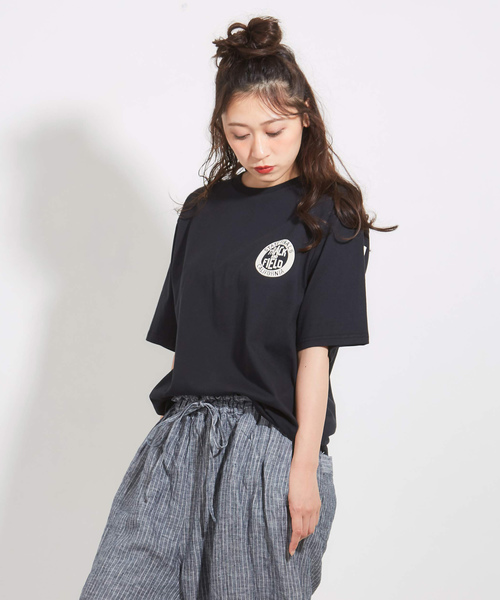 CUBE SUGAR(キューブシュガー)の「天竺ビッグクルー(Tシャツ/カットソー・レディース・ホワイト/ブラック/ピンク/イエロー/グリーン・M)」の2枚目の写真