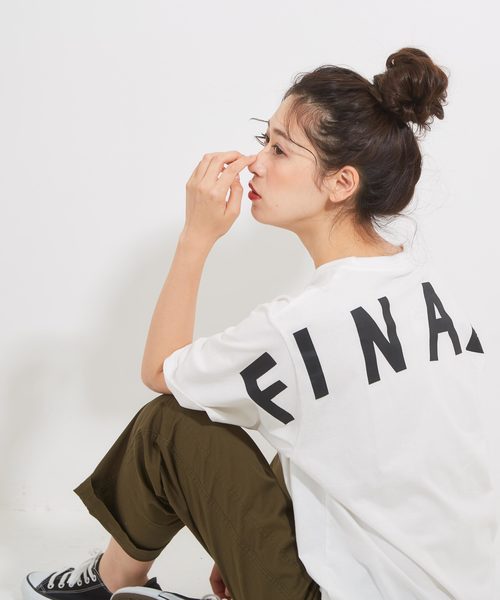 CUBE SUGAR(キューブシュガー)の「天竺ビッグクルー(Tシャツ/カットソー・レディース・ホワイト/ブラック/ピンク/イエロー/グリーン・M)」の8枚目の写真