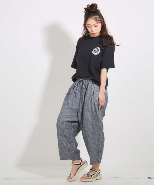 CUBE SUGAR(キューブシュガー)の「天竺ビッグクルー(Tシャツ/カットソー・レディース・ホワイト/ブラック/ピンク/イエロー/グリーン・M)」の9枚目の写真