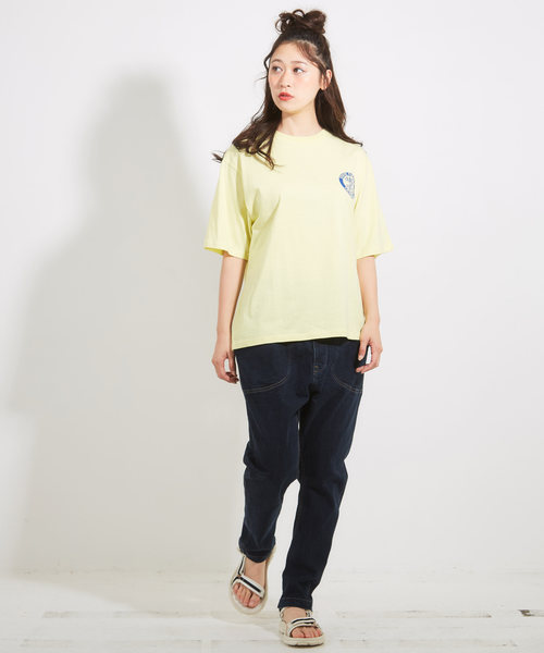 CUBE SUGAR(キューブシュガー)の「天竺ビッグクルー(Tシャツ/カットソー・レディース・ホワイト/ブラック/ピンク/イエロー/グリーン・M)」の14枚目の写真
