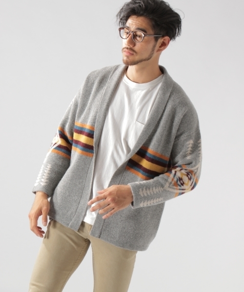 PENDLETON（ペンドルトン）の「【PENDLETON（ペンドルトン）】別注HARDING カーディガン 18AW（カーディガン/ボレロ・メンズ・グレー/ライトブラウン・MEDIUM/LARGE）」の7枚目の写真