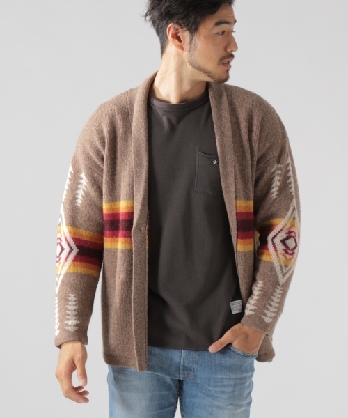 PENDLETON（ペンドルトン）の「【PENDLETON（ペンドルトン）】別注HARDING カーディガン 18AW（カーディガン/ボレロ・メンズ・グレー/ライトブラウン・MEDIUM/LARGE）」の9枚目の写真