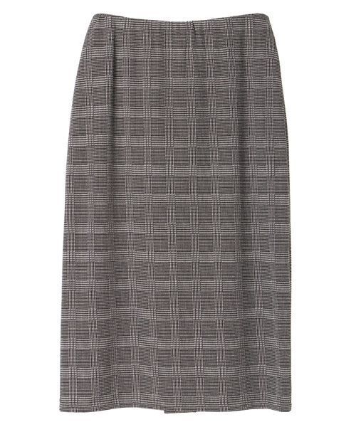 Editt by YECCA VECCA（エディットバイイェッカヴェッカ）の「Ｐ．チェック柄ラップタイトスカート（スカート・レディース・ホワイト/ベージュ・FREE）」の5枚目の写真