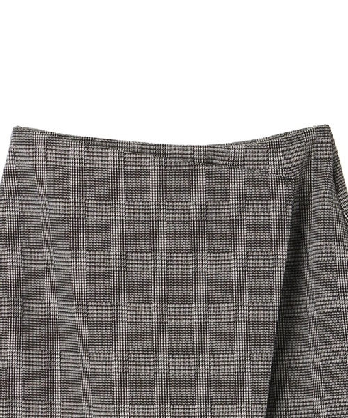 Editt by YECCA VECCA（エディットバイイェッカヴェッカ）の「Ｐ．チェック柄ラップタイトスカート（スカート・レディース・ホワイト/ベージュ・FREE）」の6枚目の写真