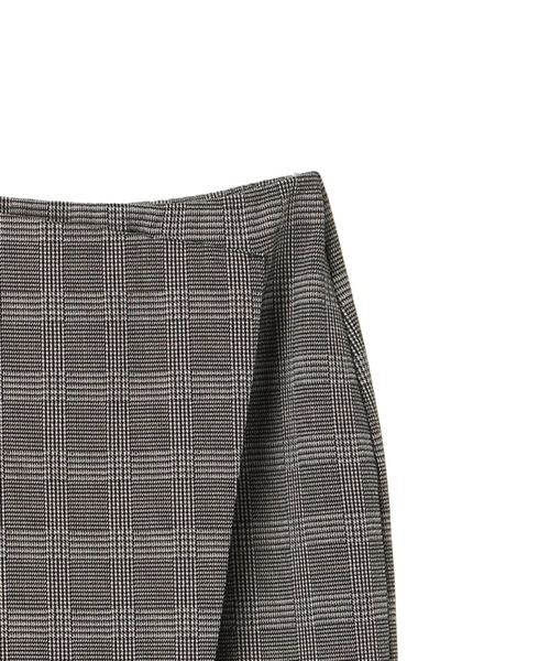 Editt by YECCA VECCA（エディットバイイェッカヴェッカ）の「Ｐ．チェック柄ラップタイトスカート（スカート・レディース・ホワイト/ベージュ・FREE）」の7枚目の写真