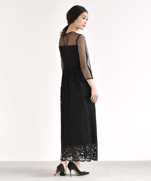 kaene（カエン）の「ドット×レースワンピース（ドレス）」 - WEAR
