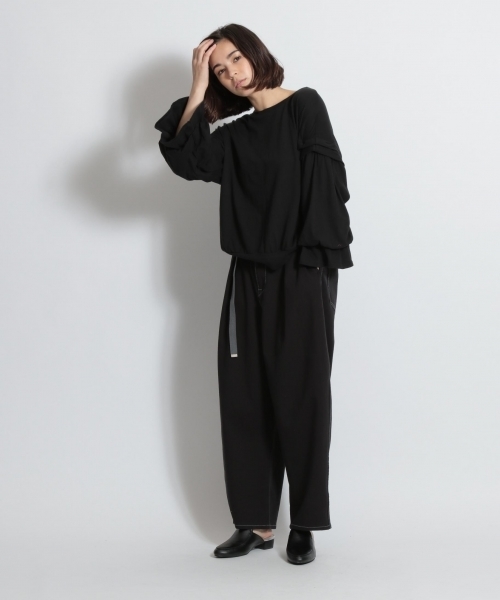 niko and...（ニコアンド）の「カツラギコクーンベルト付きパンツ（その他パンツ・レディース・ブラック/ベージュ/クリーム・MEDIUM/LARGE）」の5枚目の写真