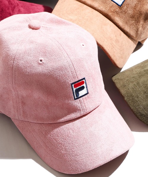 FILA（フィラ）の「∴WEGO/FILA別注フェイクスエードキャップ（キャップ・メンズ・ブラック/ダークグリーン/ベージュ/ピンク/ワイン・FREE）」の4枚目の写真