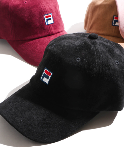 FILA（フィラ）の「∴WEGO/FILA別注フェイクスエードキャップ（キャップ・メンズ・ブラック/ダークグリーン/ベージュ/ピンク/ワイン・FREE）」の2枚目の写真