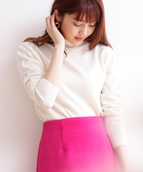 N.（N. Natural Beauty Basic）（エヌエヌナチュラルビューティーベーシック）の「【Ray 12月号掲載】◆ウールカシミヤニット（ニット/セーター・レディース・ホワイト/グレー/グリーン/カーキ/オレンジ・MEDIUM）」の2枚目の写真