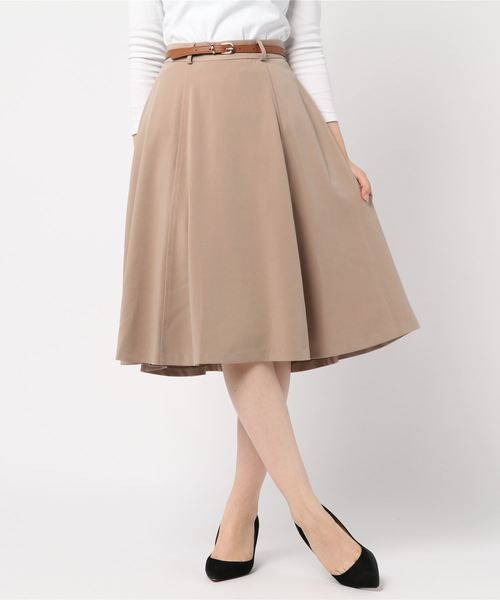 Rewde（ルゥデ）の「ﾍﾞﾙﾄ付ﾌﾚｱｽｶｰﾄ（8R10-09047）（スカート・レディース・ネイビー/イエロー/キャメル・S/L/M）」の19枚目の写真