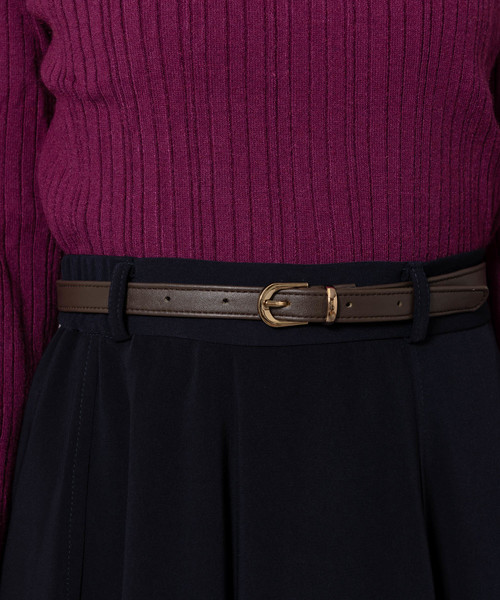 Rewde（ルゥデ）の「ﾍﾞﾙﾄ付ﾌﾚｱｽｶｰﾄ（8R10-09047）（スカート・レディース・ネイビー/イエロー/キャメル・S/L/M）」の13枚目の写真