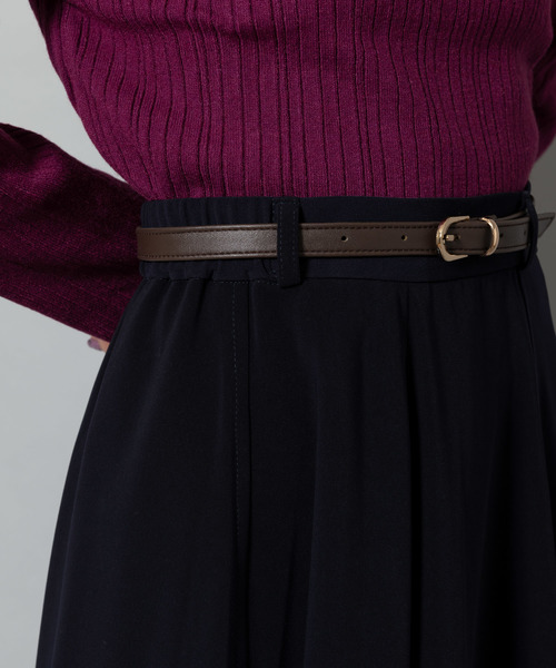 Rewde（ルゥデ）の「ﾍﾞﾙﾄ付ﾌﾚｱｽｶｰﾄ（8R10-09047）（スカート・レディース・ネイビー/イエロー/キャメル・S/L/M）」の12枚目の写真