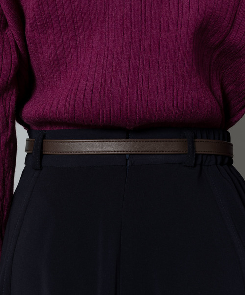 Rewde（ルゥデ）の「ﾍﾞﾙﾄ付ﾌﾚｱｽｶｰﾄ（8R10-09047）（スカート・レディース・ネイビー/イエロー/キャメル・S/L/M）」の9枚目の写真