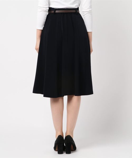 Rewde（ルゥデ）の「ﾍﾞﾙﾄ付ﾌﾚｱｽｶｰﾄ（8R10-09047）（スカート・レディース・ネイビー/イエロー/キャメル・S/L/M）」の5枚目の写真