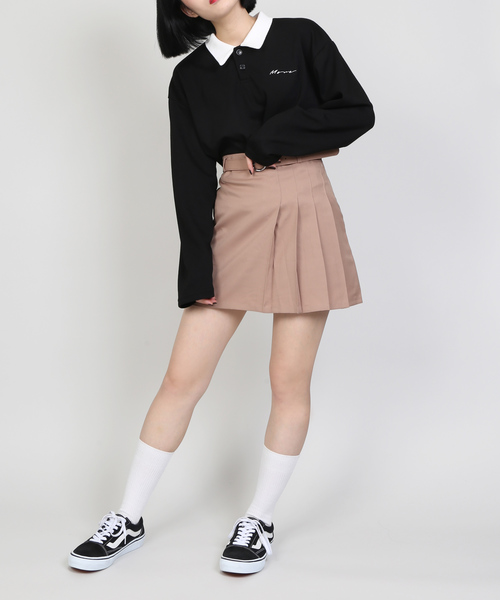 DING（ディング）の「DING/ベルト付きミニスカパン（スカート・レディース・ブラック/ベージュ・SMALL/MEDIUM）」の7枚目の写真