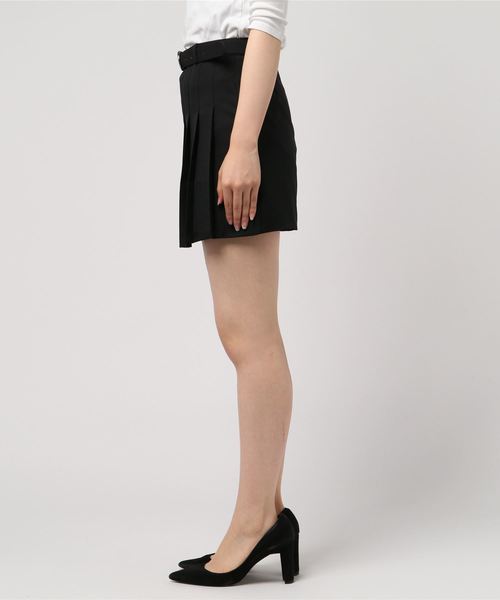 DING（ディング）の「DING/ベルト付きミニスカパン（スカート・レディース・ブラック/ベージュ・SMALL/MEDIUM）」の3枚目の写真