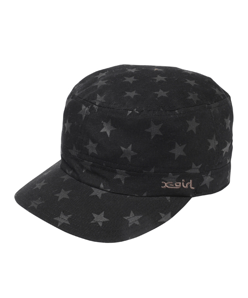 X-girl（エックスガール）の「STAR WORK CAP（キャップ・レディース・ブラック/ベージュ/ダークオリーブ・ONE SIZE）」の2枚目の写真