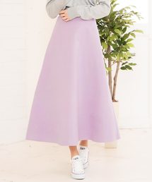 フェイクウールロング丈フレアスカート