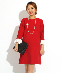 Ray BEAMS | Ray BEAMS / フレアカフス付 ワンピース(ワンピース)