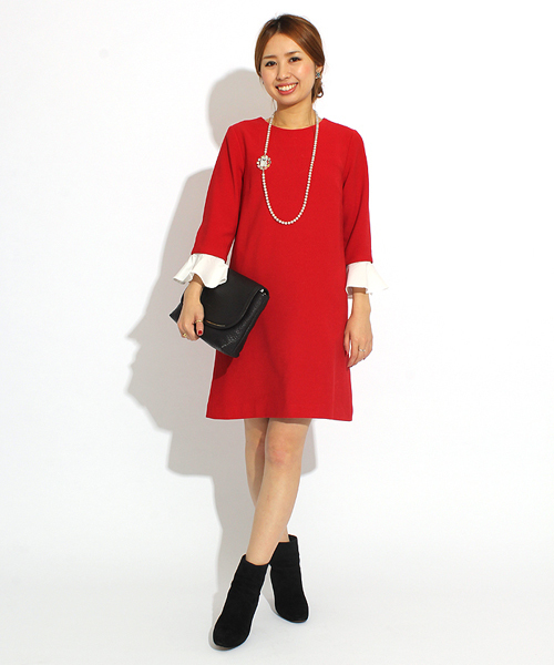 Ray BEAMS（レイビームス）の「□Ray BEAMS / フレアカフス付 ワンピース（ワンピース・レディース・レッド/ブラウン系その他・0/1）」の17枚目の写真