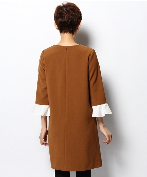 Ray BEAMS（レイビームス）の「□Ray BEAMS / フレアカフス付 ワンピース（ワンピース・レディース・レッド/ブラウン系その他・0/1）」の6枚目の写真