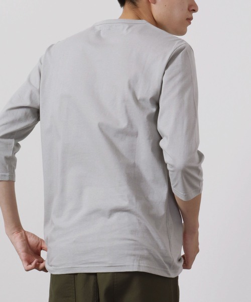 garsonwave(ギャルソンウェーブ)の「日本製 Vネック7分袖カットソー(Tシャツ/カットソー・メンズ・ブラック/ネイビー/ライトグレー/ホワイト/ブルー/ワイン/チャコールグレー/カーキ・L/LL/M/S)」の14枚目の写真