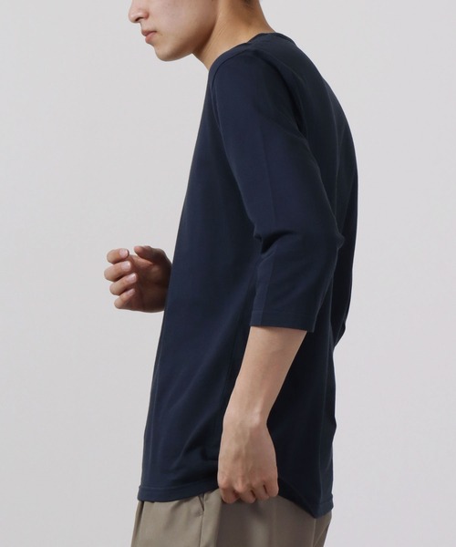 garsonwave(ギャルソンウェーブ)の「日本製 Vネック7分袖カットソー(Tシャツ/カットソー・メンズ・ブラック/ネイビー/ライトグレー/ホワイト/ブルー/ワイン/チャコールグレー/カーキ・L/LL/M/S)」の20枚目の写真