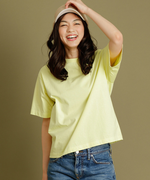 Munich（ミューニック）の「【Munich定番】コットンジャージクルーネックＴシャツ（Tシャツ/カットソー・レディース・ホワイト/ブラック/ベージュ/カーキ/イエロー・FREE）」の14枚目の写真