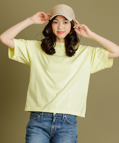 Munich（ミューニック）の「【Munich定番】コットンジャージクルーネックＴシャツ（Tシャツ/カットソー・レディース・ホワイト/ブラック/ベージュ/カーキ/イエロー・FREE）」の6枚目の写真