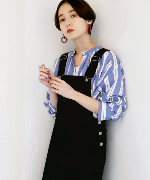 LOWRYS FARM(ローリーズファーム)の「マルチストライプチュニックシャツ 827759(シャツ/ブラウス・レディース・オフホワイト/ブルー/アイボリー・FREE)」の3枚目の写真