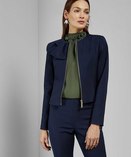 Ted Baker(テッドベーカー)の「ZAMELII 新作 ノンカラージャケット(テーラードジャケット)」|ネイビー