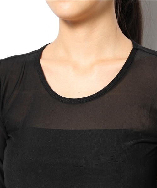 WEGO（ウィゴー）の「WEGO/メッシュタイトTシャツ（Tシャツ/カットソー・レディース・オフホワイト/ブラック・FREE）」の6枚目の写真