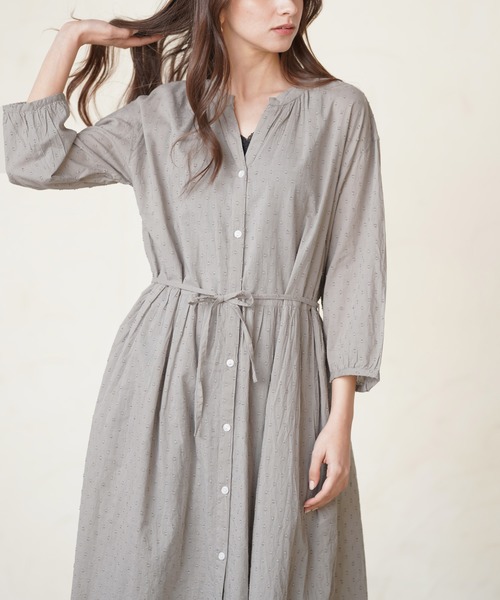 rps（アールピーエス）の「ドビースタンドカラーシャツワンピース（シャツワンピース・レディース・オフホワイト/ダークネイビー/ベージュ・M）」の21枚目の写真