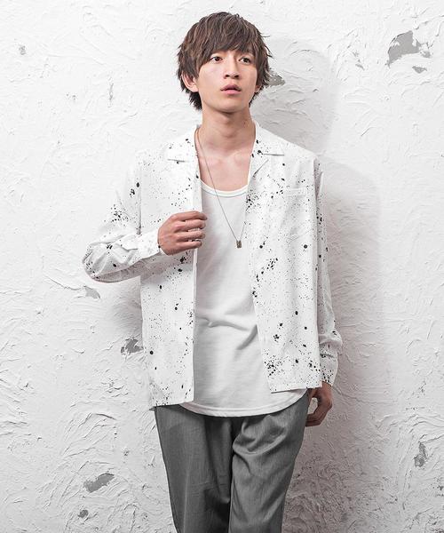 MinoriTY（マイノリティ）の「長袖シャツ/柄オープンカラー（シャツ/ブラウス・メンズ・ホワイト系その他/ブラック系その他/ベージュ系その他/ブルー系その他/レッド系その他/ホワイト系その他2/ホワイト系その他3/ブラック系その他2/ブラック系その他3/ベージュ系その他2/グレー系その他/ブラック系その他4・M/L/XL）」の3枚目の写真