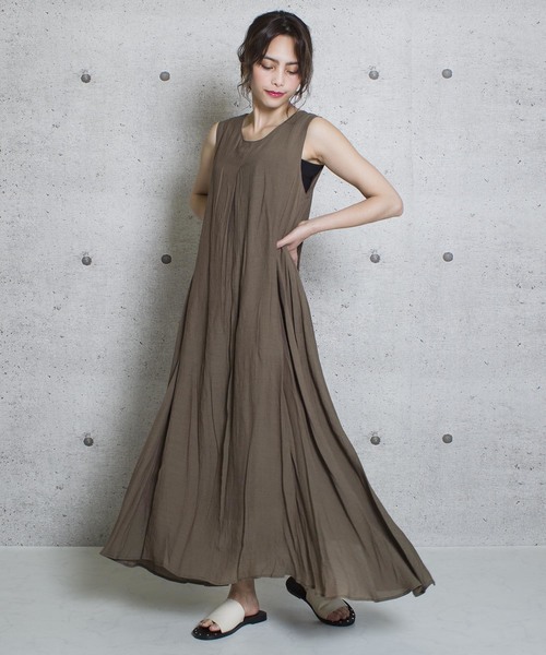 LUGG NAGG(ラグナグ)の「【Jewelobe/ ジュエローブ】バックベルトフレアワンピース(ワンピース・レディース・ベージュ/ブラウン/ピンク/ブルー・FREE)」の2枚目の写真