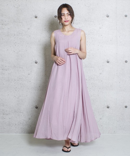 LUGG NAGG(ラグナグ)の「【Jewelobe/ ジュエローブ】バックベルトフレアワンピース(ワンピース・レディース・ベージュ/ブラウン/ピンク/ブルー・FREE)」の4枚目の写真