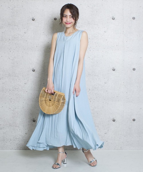 LUGG NAGG(ラグナグ)の「【Jewelobe/ ジュエローブ】バックベルトフレアワンピース(ワンピース・レディース・ベージュ/ブラウン/ピンク/ブルー・FREE)」の3枚目の写真
