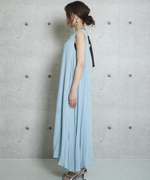 LUGG NAGG(ラグナグ)の「【Jewelobe/ ジュエローブ】バックベルトフレアワンピース(ワンピース・レディース・ベージュ/ブラウン/ピンク/ブルー・FREE)」の8枚目の写真