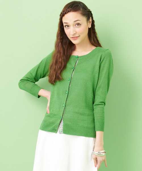 green label relaxing(グリーンレーベルリラクシング)の「◆GC LI LBTY カーディガン ◆(カーディガン/ボレロ・レディース・ブラック/ネイビー/ケリー/レッド/ベージュ/パープル/イエロー/ロイヤルブルー・44/36/38/42/40)」の3枚目の写真