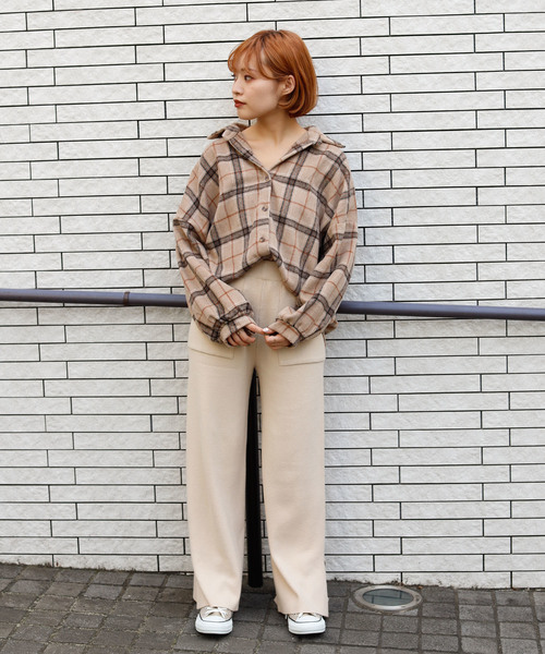 VANNIE U(ヴァニーユー)の「VANNIE U オーバーチェックシャツ(シャツ/ブラウス・レディース・ベージュ/ナチュラル・FREE)」の6枚目の写真