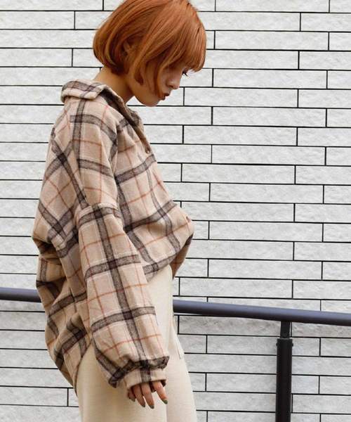 VANNIE U(ヴァニーユー)の「VANNIE U オーバーチェックシャツ(シャツ/ブラウス・レディース・ベージュ/ナチュラル・FREE)」の17枚目の写真